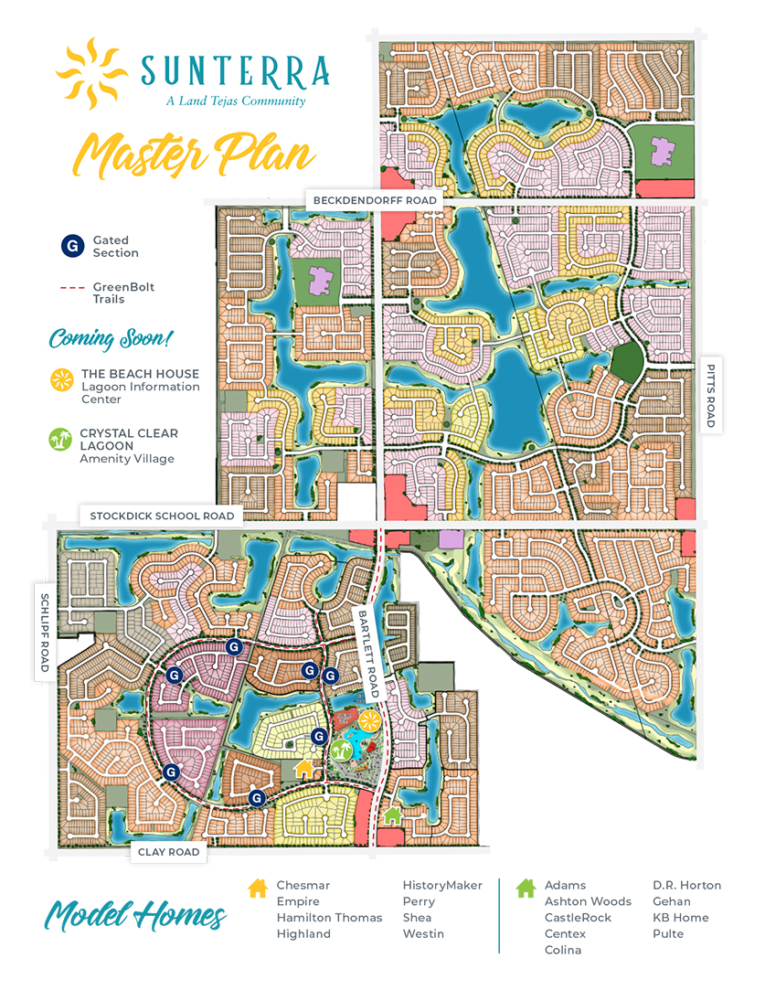 Sunterra New Homes For Sale In Katy, Texas - Master Plan