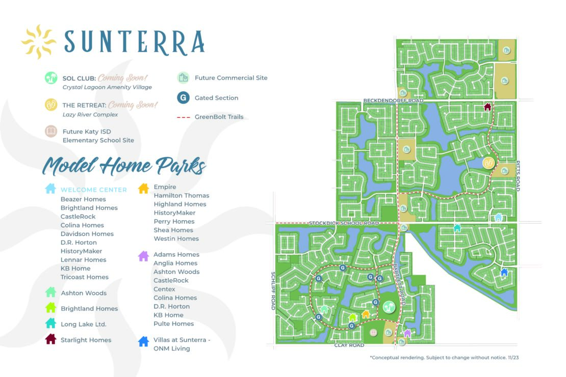 Sunterra New Homes for Sale in Katy, Texas Master Plan